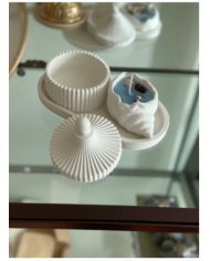 Beton Tepsi Şekerlik İçi Mum Midye Deniz Kabuğu 3'lü Set