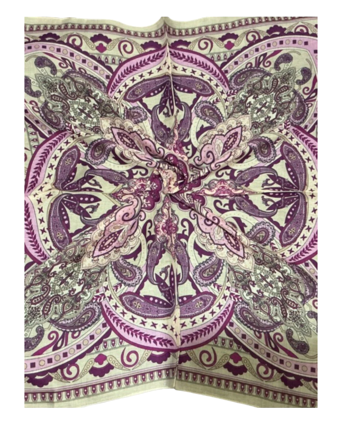 Desenli Renkli Kaydırmaz Soft Eşarp 90x90