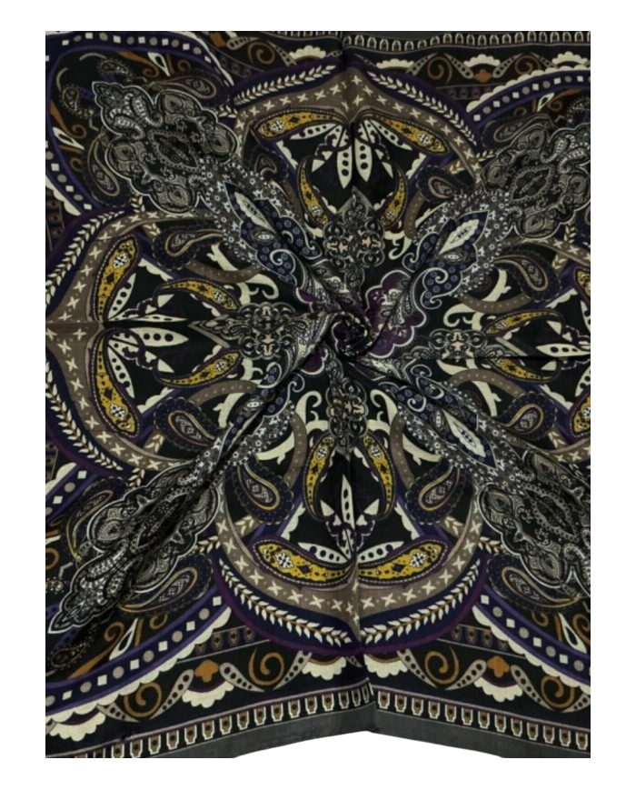 Desenli Renkli Kaydırmaz Soft Eşarp 90x90