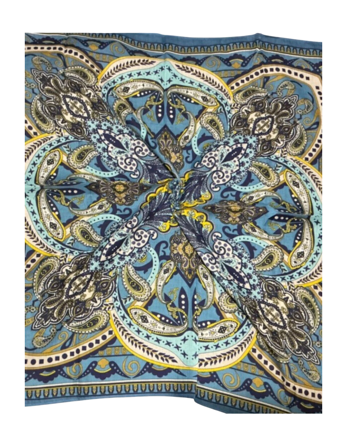 Desenli Renkli Kaydırmaz Soft Eşarp 90x90