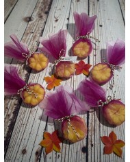 Tül İçinde Orkide Çiçeği Mum(Yazı Yazılır) 1 Adet