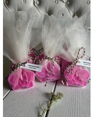 Tül İçinde Orkide Çiçeği Mum(Yazı Yazılır) 1 Adet