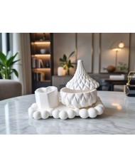 Beton Fiyonk Tabak Şekerlik Kalp Saksı 3'lü Set