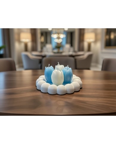 Beton Tabak Dökme Lavanta Kokulu Lale Mum