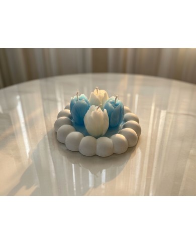 Beton Tabak Dökme Lavanta Kokulu Lale Mum