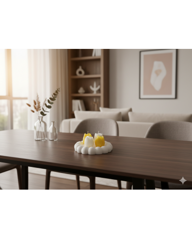 Beton Tabak Dökme Lavanta Kokulu Lale Mum