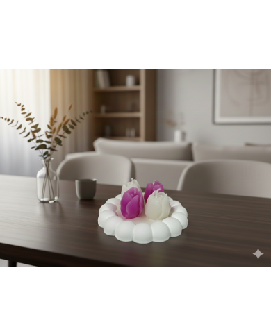 Beton Tabak Dökme Lavanta Kokulu Lale Mum