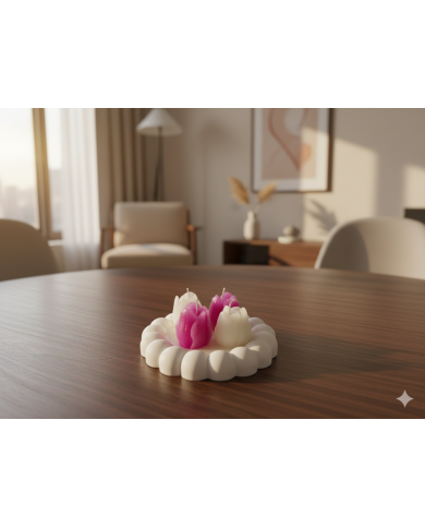 Beton Tabak Dökme Lavanta Kokulu Lale Mum