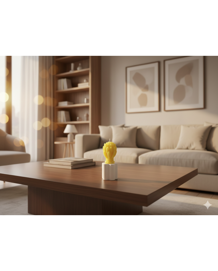 Beton Saksı Kokulu Lavanta Mum