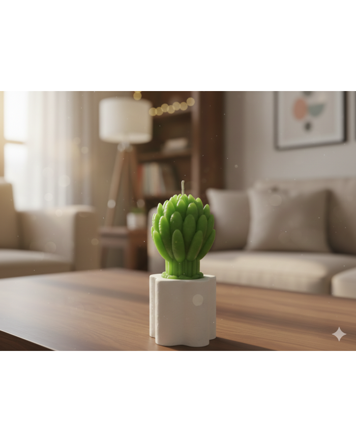 Beton Saksı Kokulu Lavanta Mum